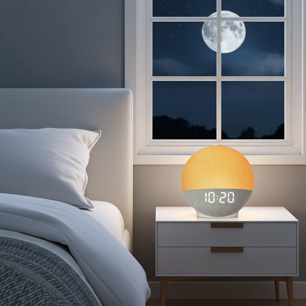 Réveil simulateur aube bruit blanc LED - 30 sons relaxants Bluetooth