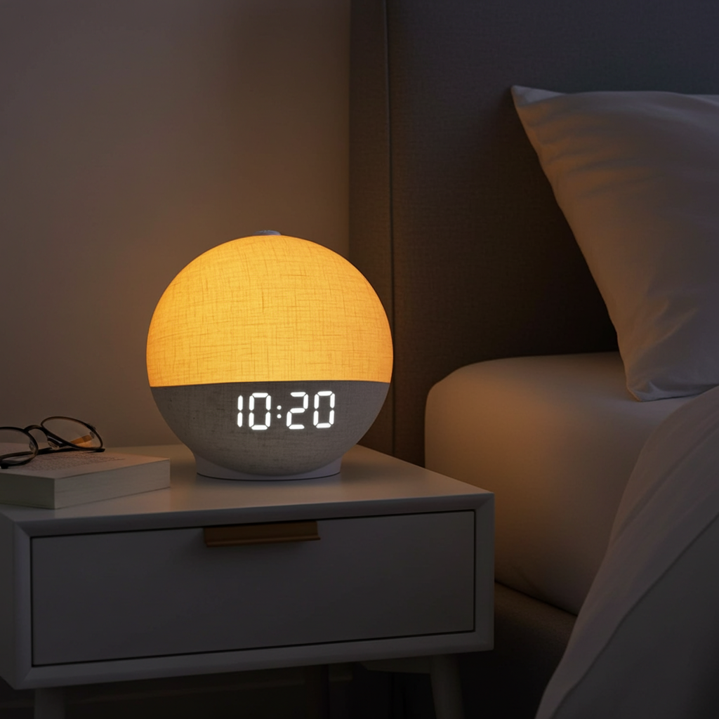 Réveil simulateur aube bruit blanc LED - 30 sons relaxants Bluetooth