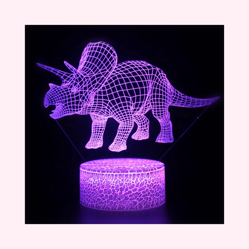 Veilleuse Dinosaure LED 3D - Lampe Enfant - Modèle 43 - LumiCoeur