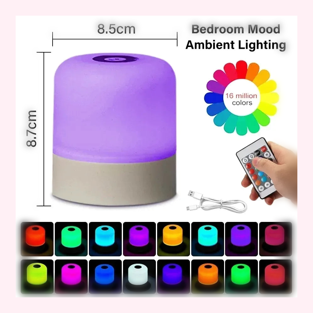 Veilleuse LED Tactile - Lampe RGB Rechargeable - LumiCoeur