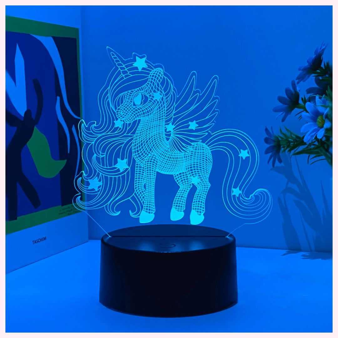 Veilleuse Licorne Tactile 3D - Lampe Enfant - Modèle 3 - LumiCoeur
