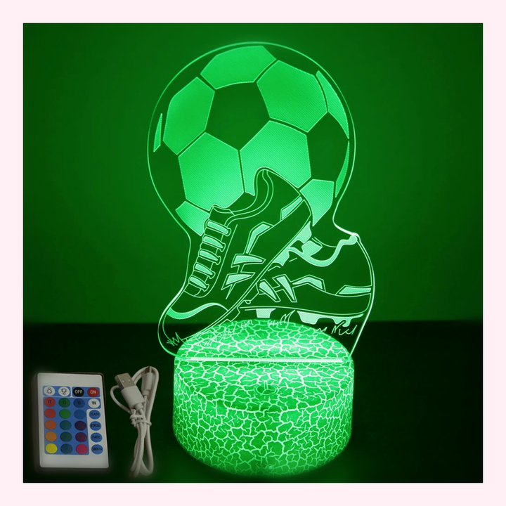 Veilleuse Football 3D Illusion Optique LED - LumiCoeur
