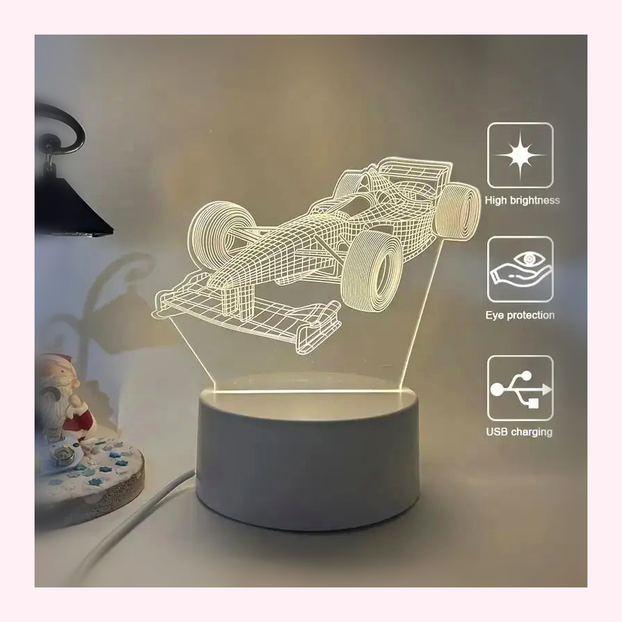 Veilleuse Formule1 LED - Décoration Chambre - Modèle 12 - LumiCoeur