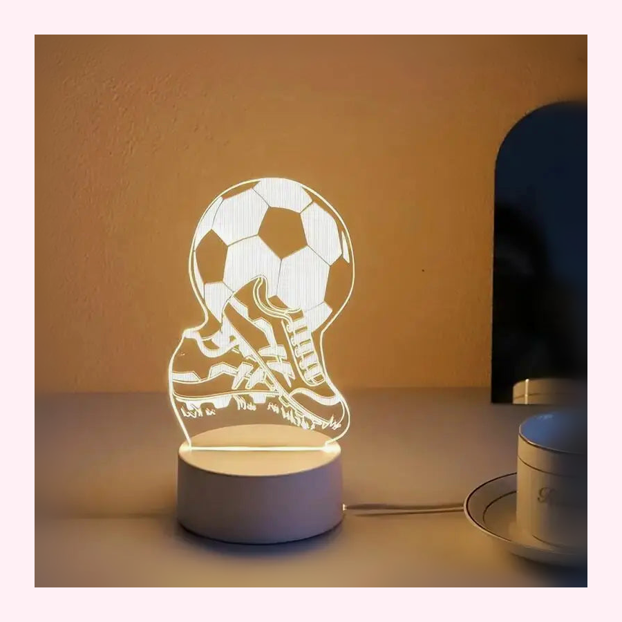Veilleuse Football 3D Compact Illusion Optique Cher - LumiCoeur
