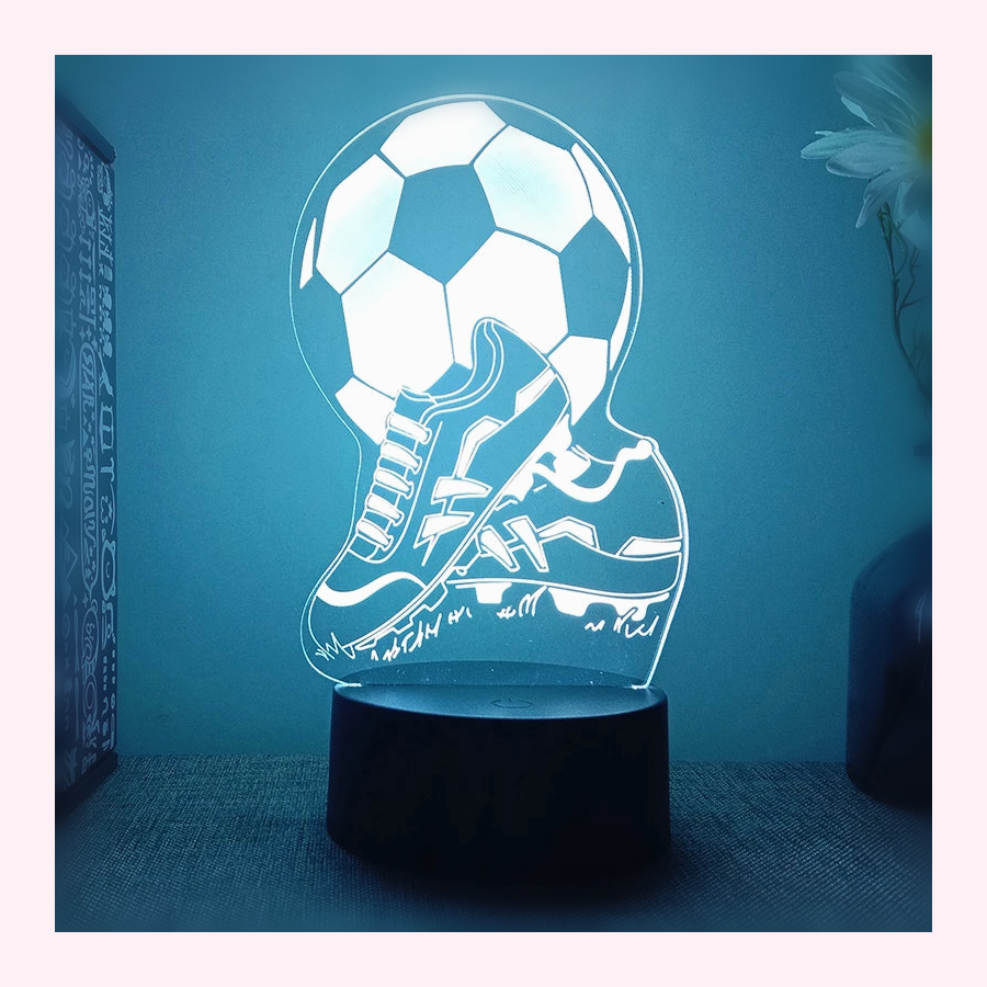 Veilleuse 3D Rugby Multi-Sports LED Tactile - LumiCoeur