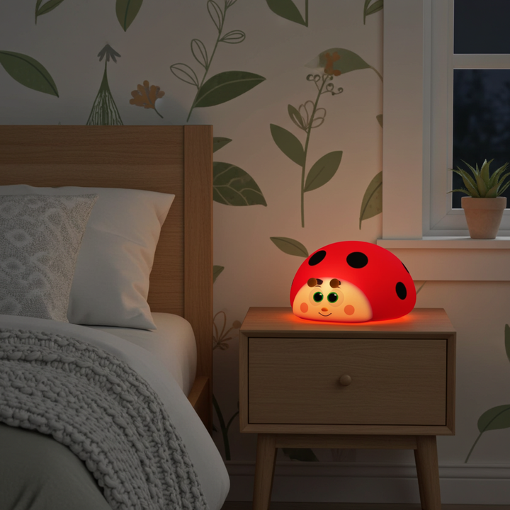 Veilleuse coccinelle LED rechargeable - lampe enfant