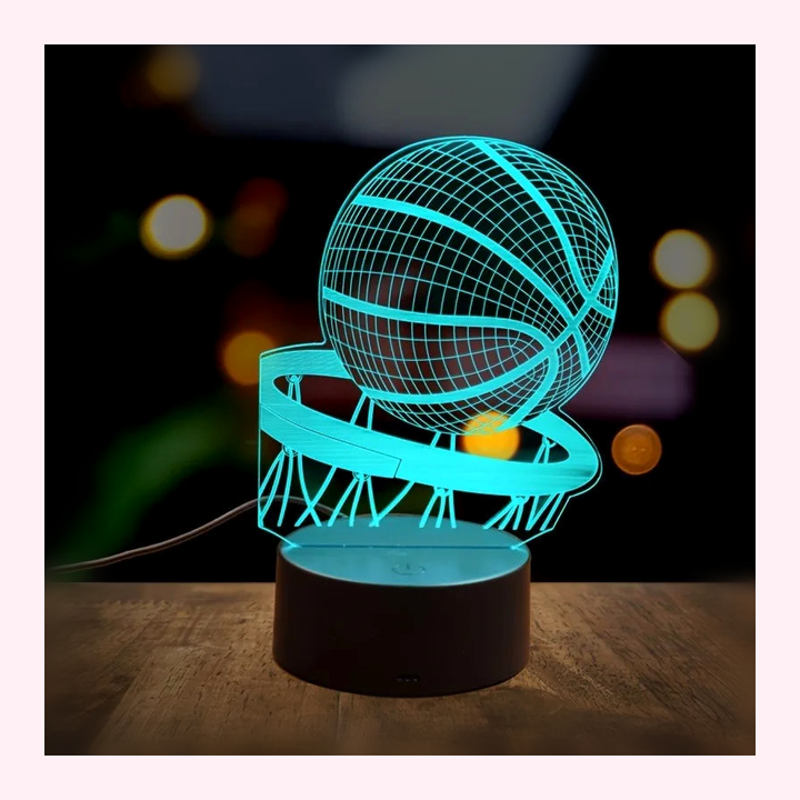 Veilleuse Basketball 3D Illusion Optique 7 Couleurs - LumiCoeur