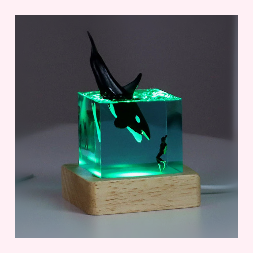 Veilleuse Baleine LED - Lampe Enfant - Modèle 8 - LumiCoeur