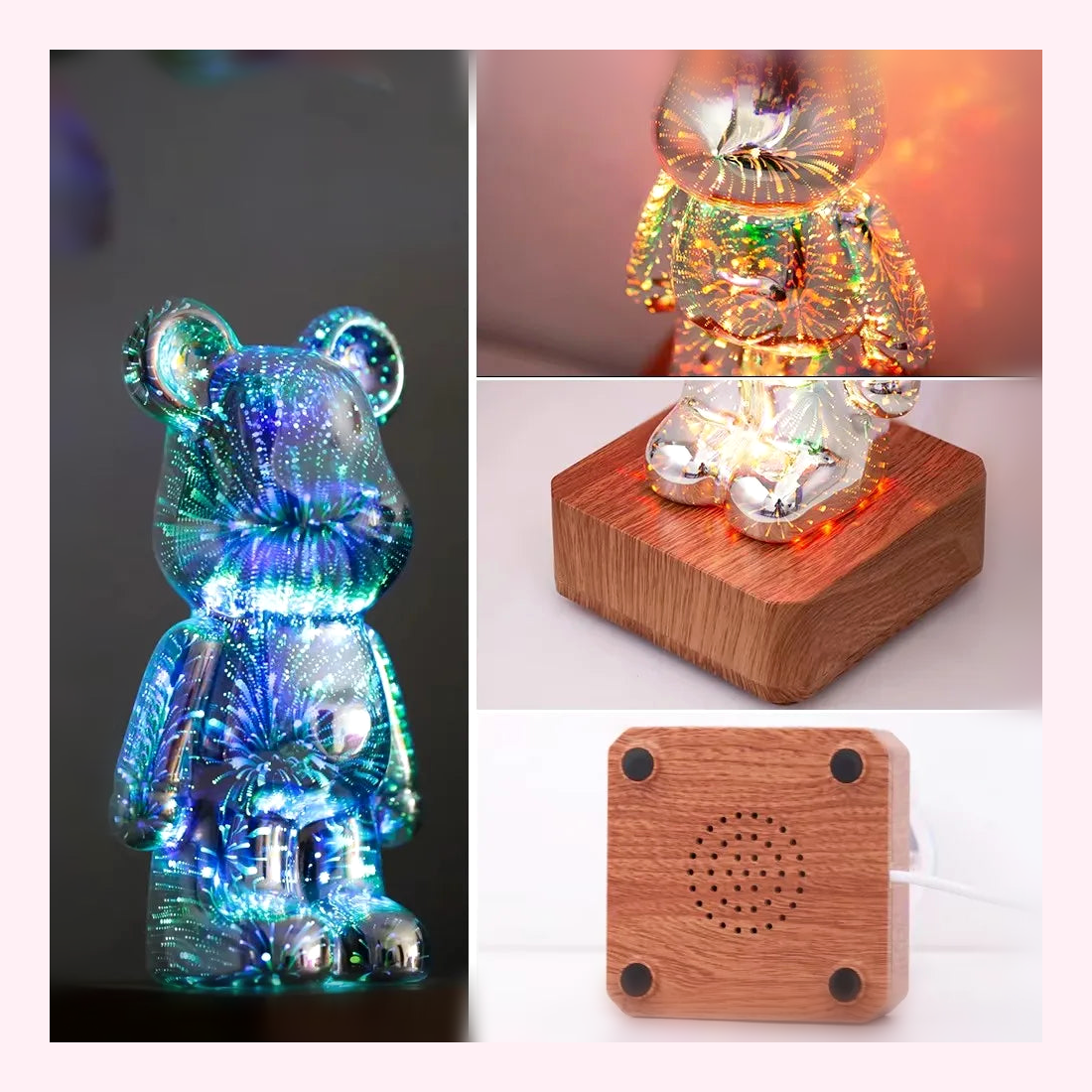 Veilleuse Ours LED - Lampe Enfant - Modèle 3 - LumiCoeur