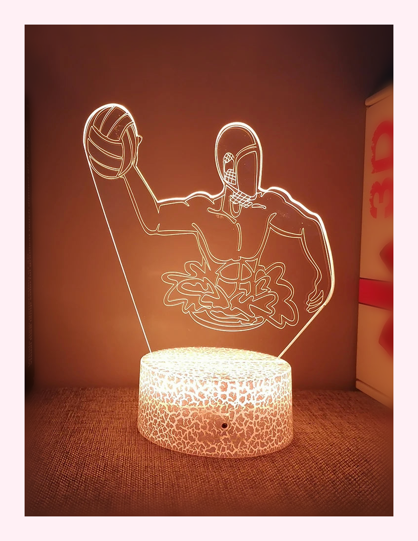 Veilleuse 3D Hockey Multi-Sports LED Tactile - Modèle 2 - LumiCoeur