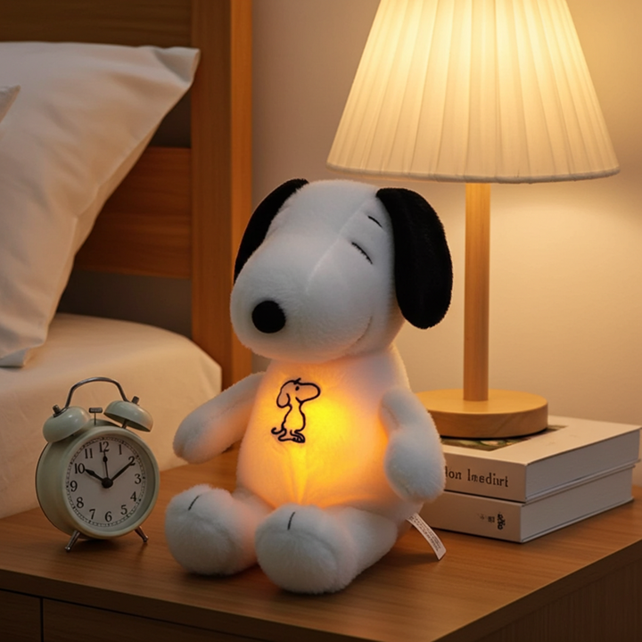 Peluche veilleuse musicale chien apaisant LED