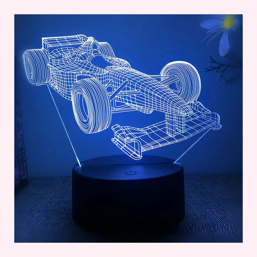 Veilleuse Formule1 LED - Décoration Chambre - Modèle 2 - LumiCoeur