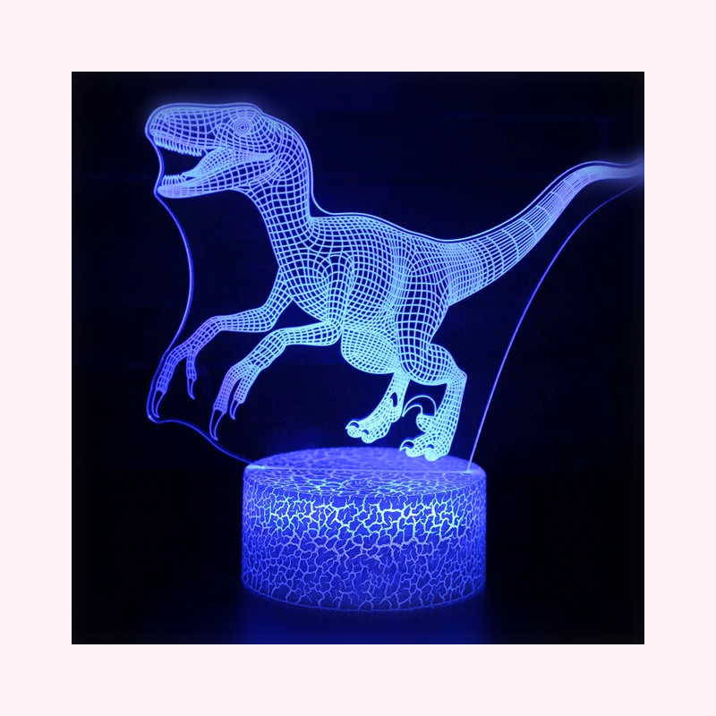 Veilleuse Dinosaure LED 3D - Lampe Enfant - Modèle 12 - LumiCoeur