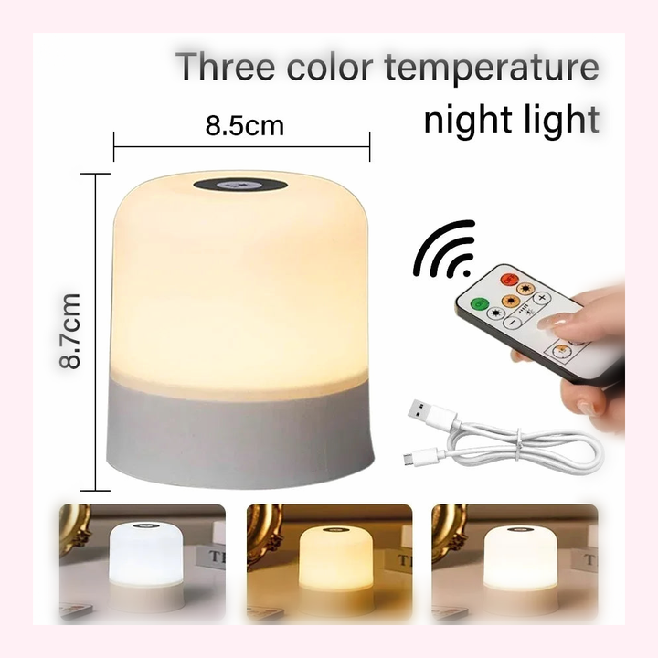 Veilleuse LED Tactile - Lampe RGB Rechargeable - Modèle 2 - LumiCoeur