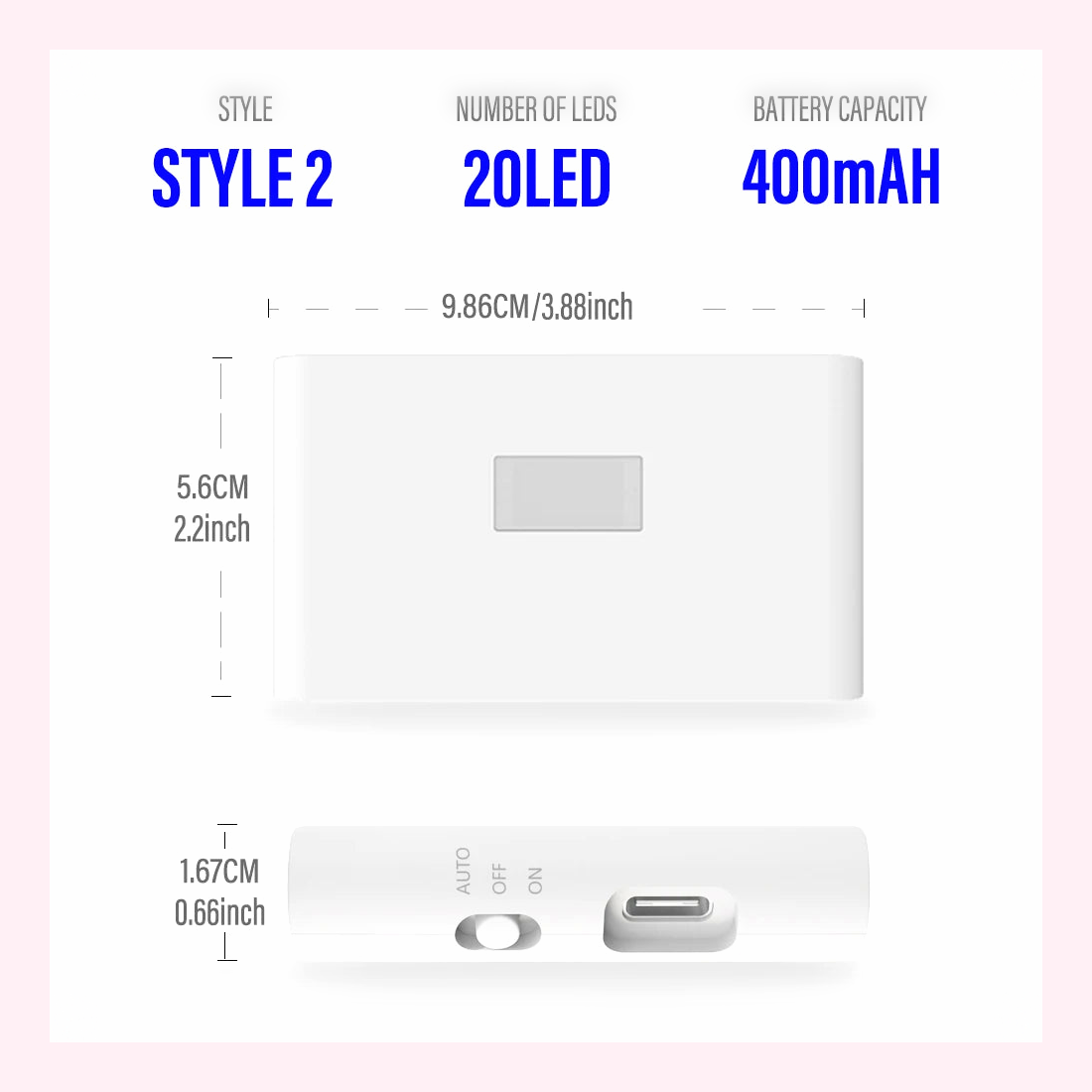 Veilleuse Murale LED Standard Rechargeable USB - Modèle 3 - LumiCoeur