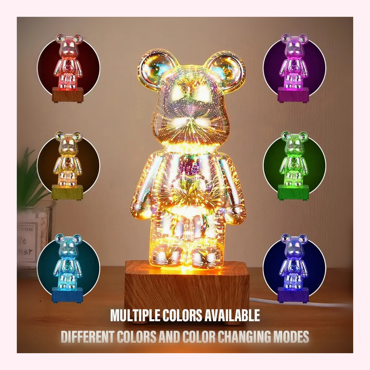 Veilleuse Ours LED - Lampe Enfant - Modèle 5 - LumiCoeur