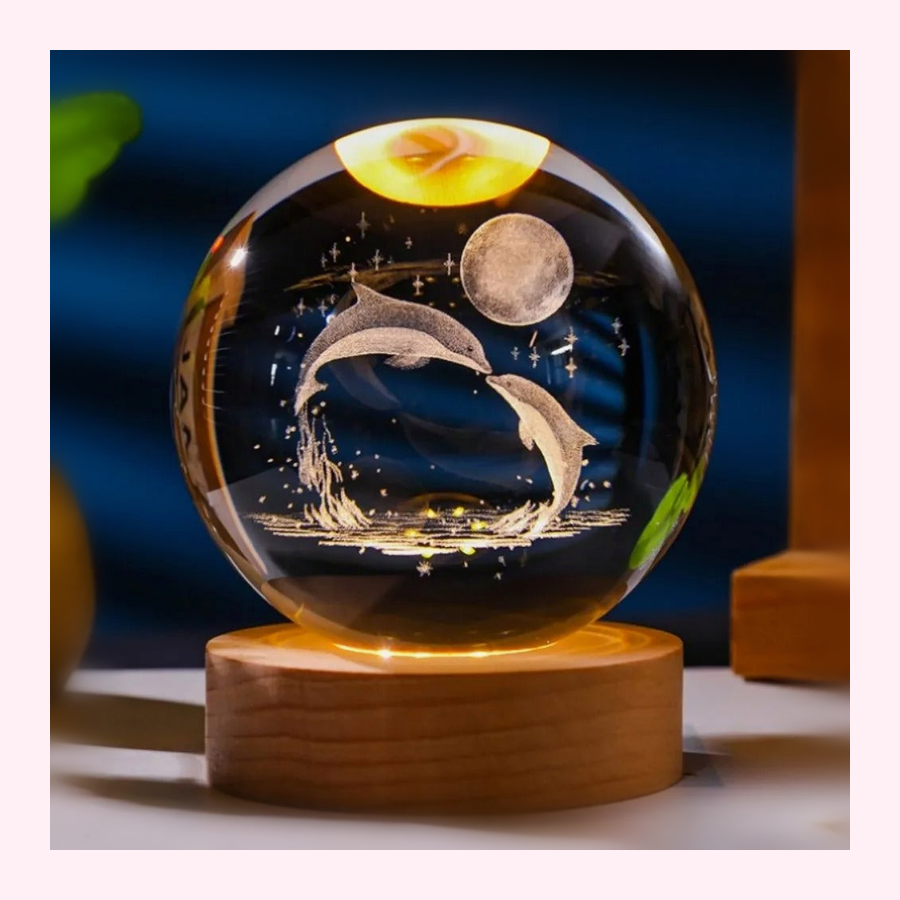 Veilleuse Dauphin LED 3D - Lampe Enfant - LumiCoeur