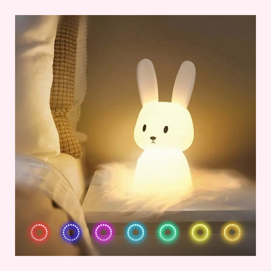 Veilleuse Lapin LED Tactile - Lampe Enfant - LumiCoeur