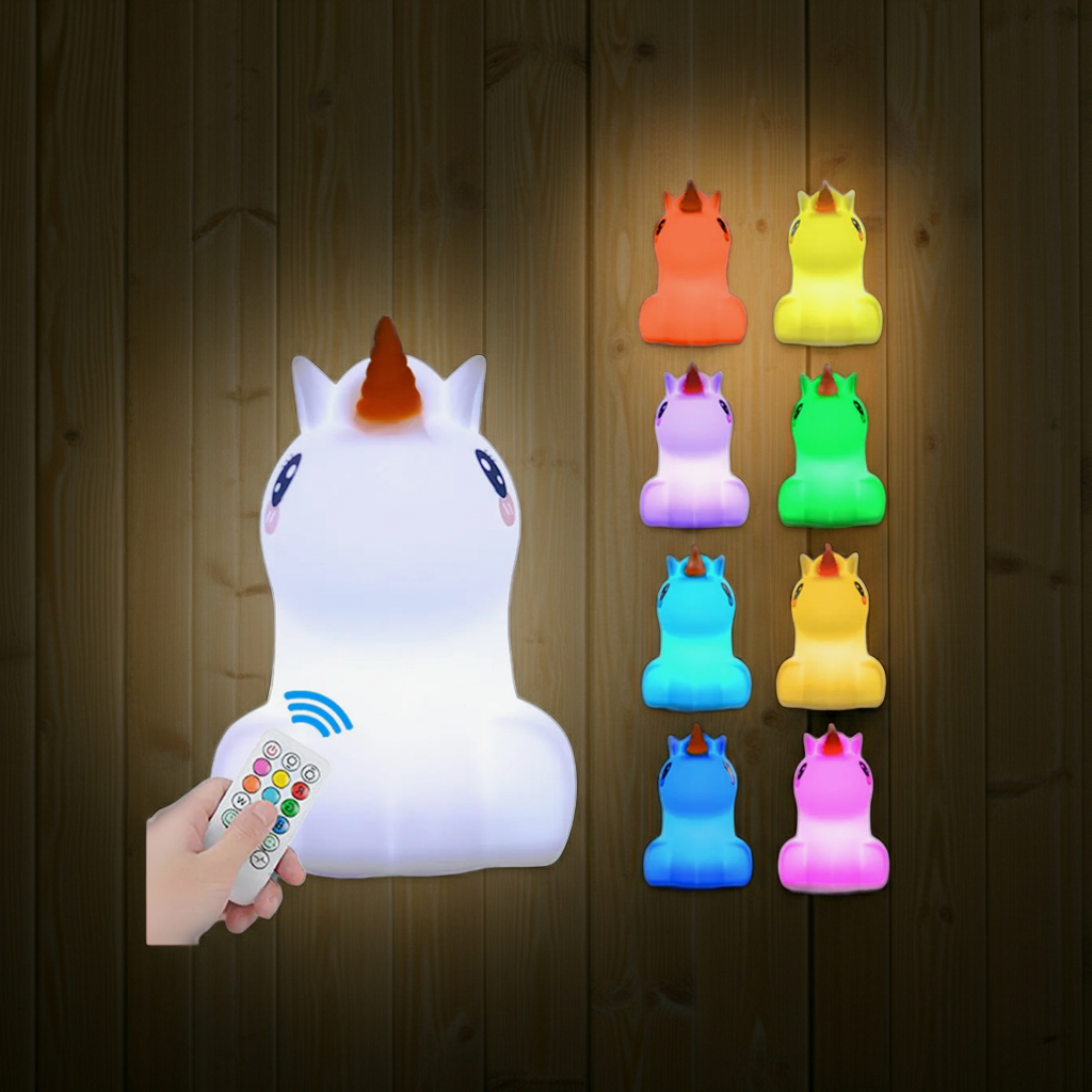 Veilleuse licorne LED en silicone — moyenne