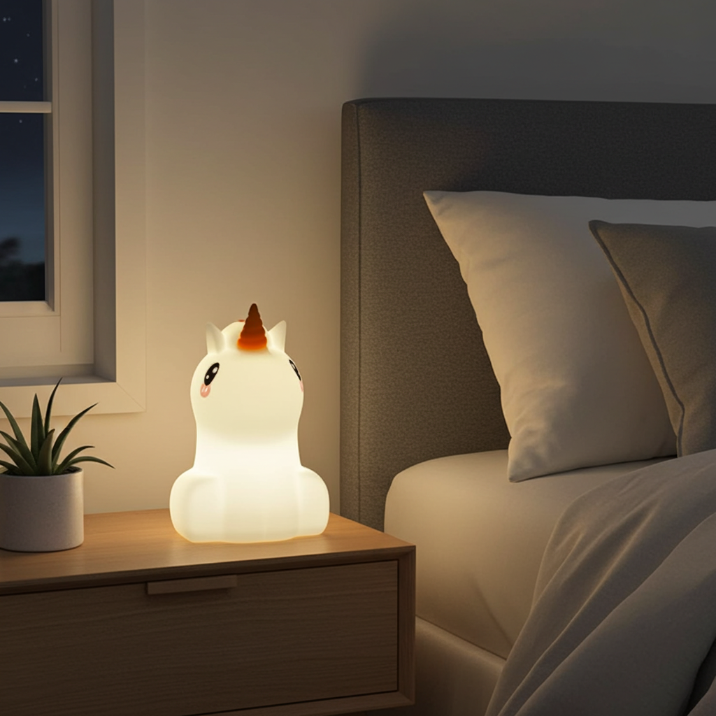 Veilleuse licorne LED en silicone — moyenne