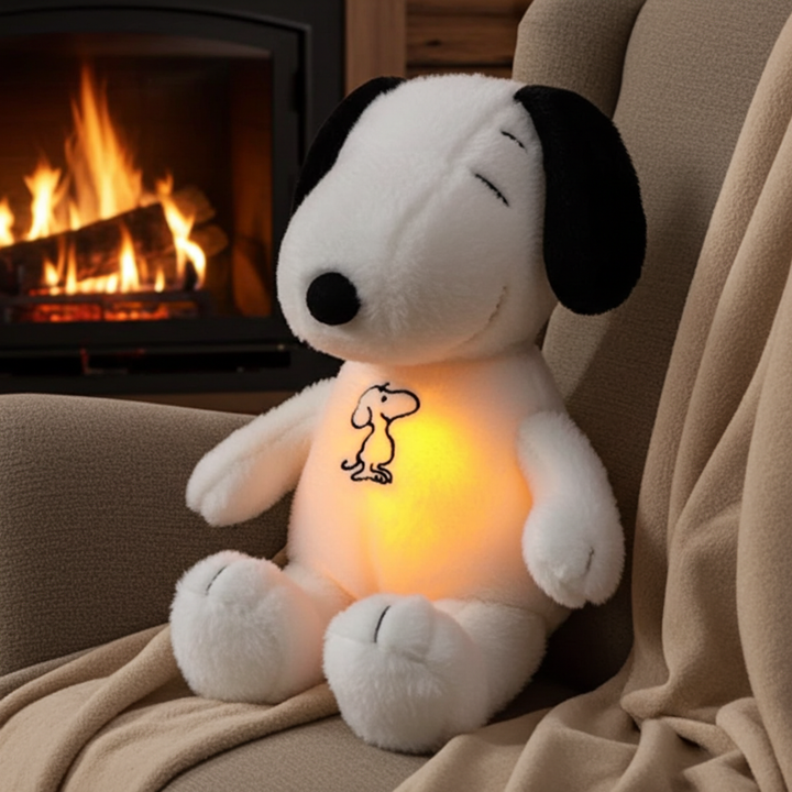 Peluche veilleuse musicale chien apaisant LED