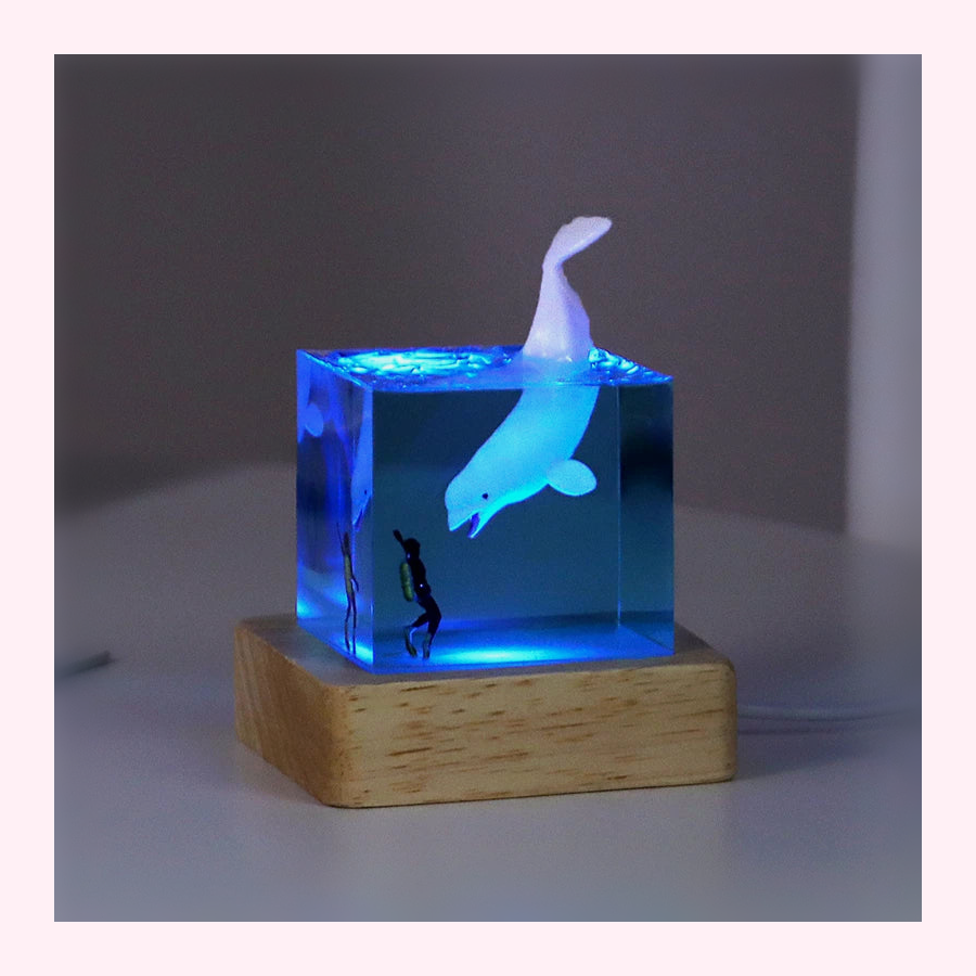 Veilleuse Baleine LED - Lampe Enfant - Modèle 2 - LumiCoeur