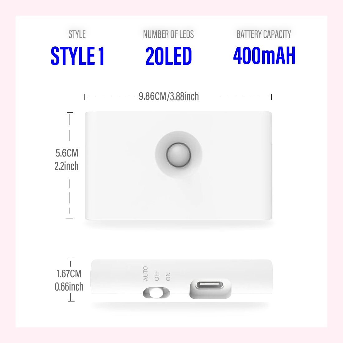 Veilleuse Murale LED Standard Rechargeable USB - LumiCoeur