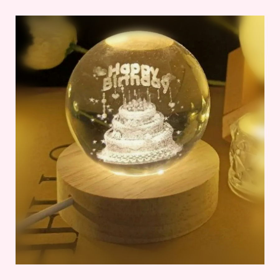 Veilleuse Boule De Cristal Boule LED - Décoration Chambre - LumiCoeur