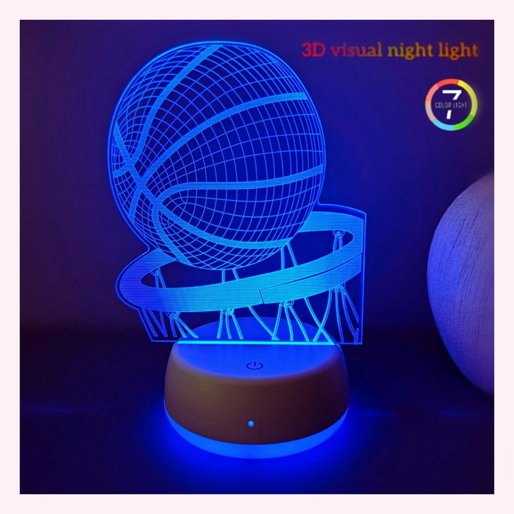 Veilleuse Basketball 3D Illusion Optique LED - LumiCoeur