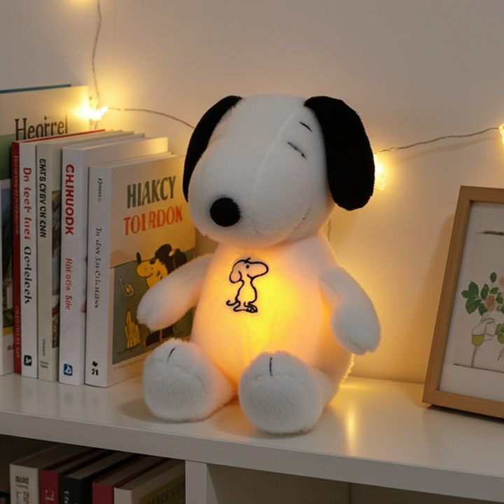 Peluche veilleuse musicale chien apaisant LED