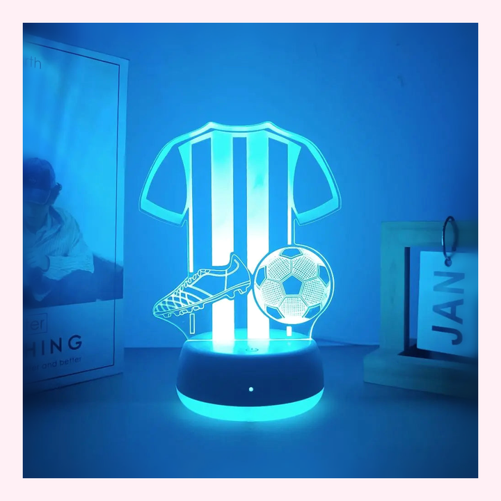 Veilleuse Football 3D Illusion Optique 7 Couleurs - LumiCoeur