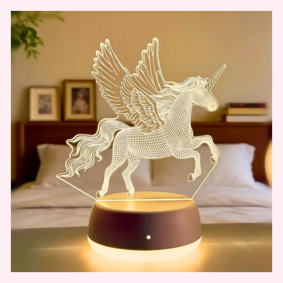 Veilleuse Licorne LED - Lampe Enfant - Modèle 3 - LumiCoeur