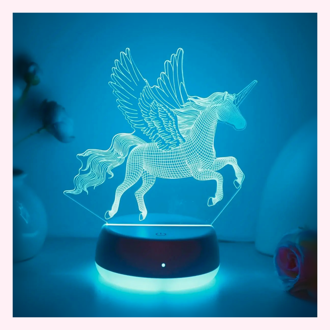 Veilleuse Licorne LED - Lampe Enfant - Modèle 7 - LumiCoeur