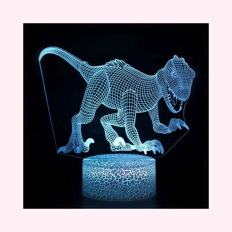 Veilleuse Dinosaure LED 3D - Lampe Enfant - Modèle 23 - LumiCoeur