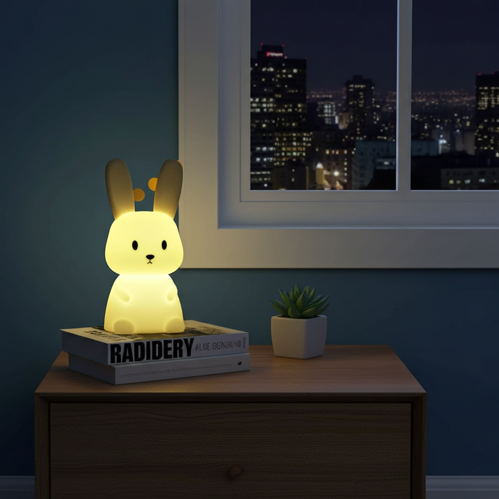 Veilleuse lapin LED rechargeable - lampe enfant - modèle 2