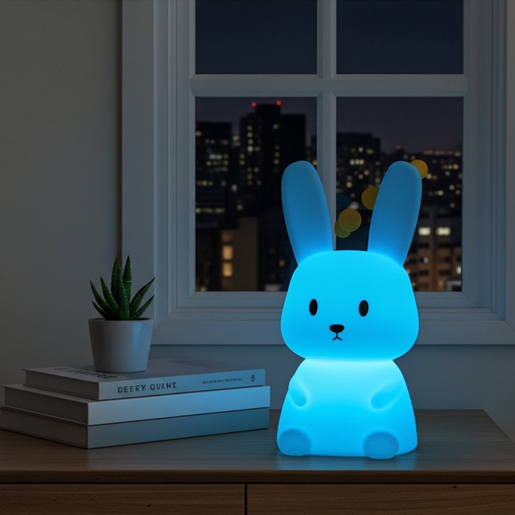 Veilleuse lapin LED rechargeable - lampe enfant - modèle 2