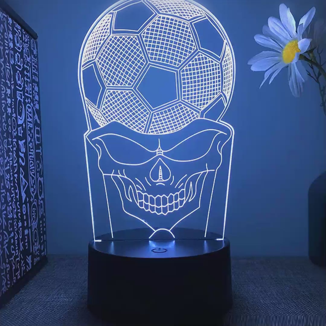 Veilleuse football 3D LED 16 couleurs - démonstration des couleurs